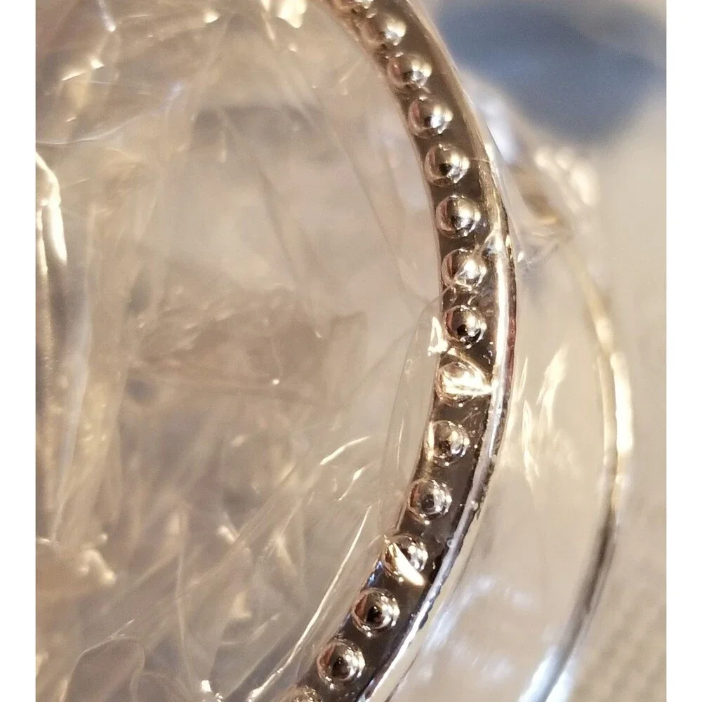 Set of 4 Silver‑Tone Beaded Napkin Rings – Classic & Elegant